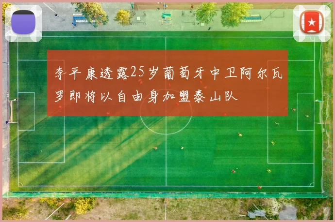 李平康透露25岁葡萄牙中卫阿尔瓦罗即将以自由身加盟泰山队